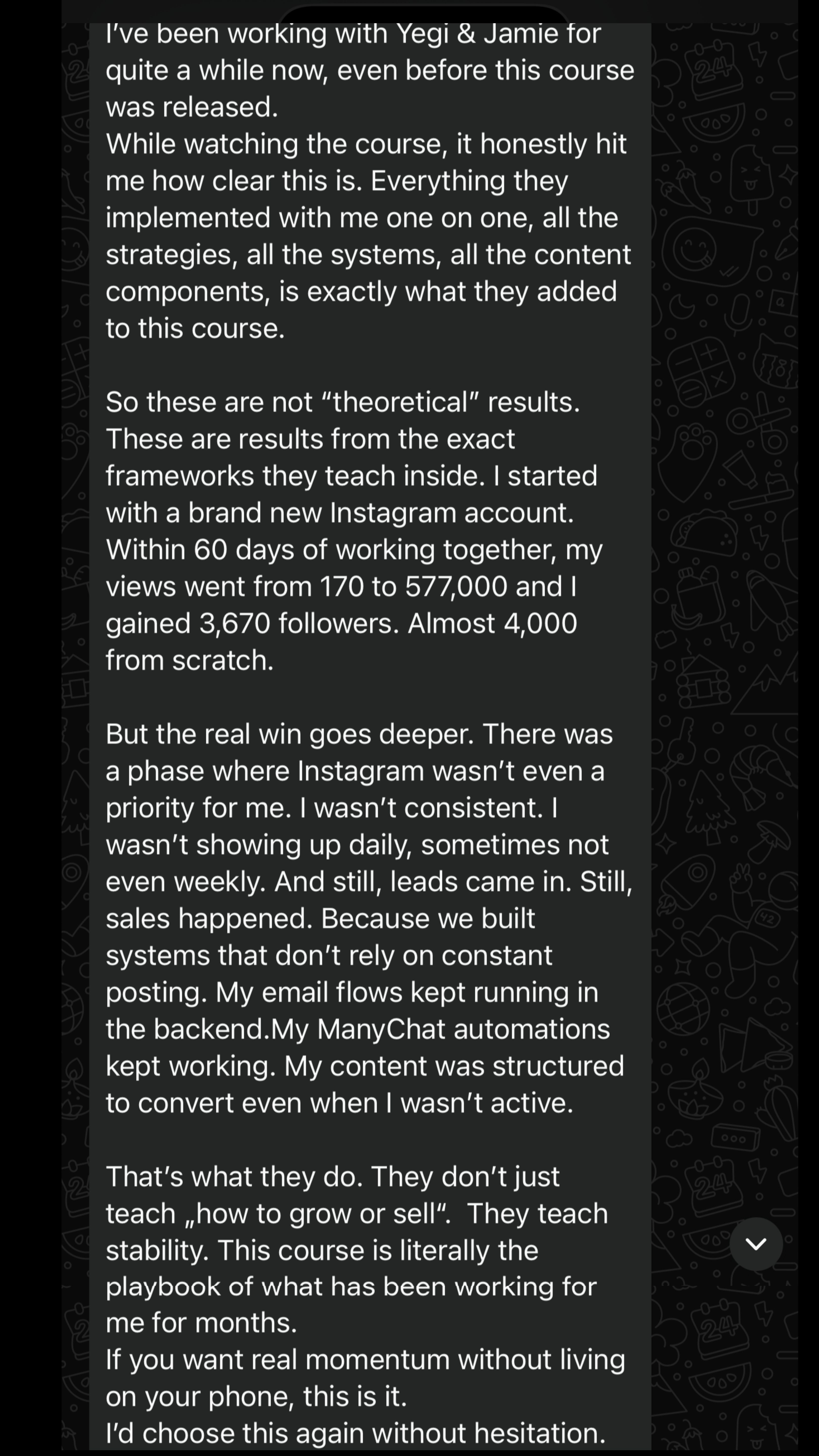 Course student: 170 to 577K views