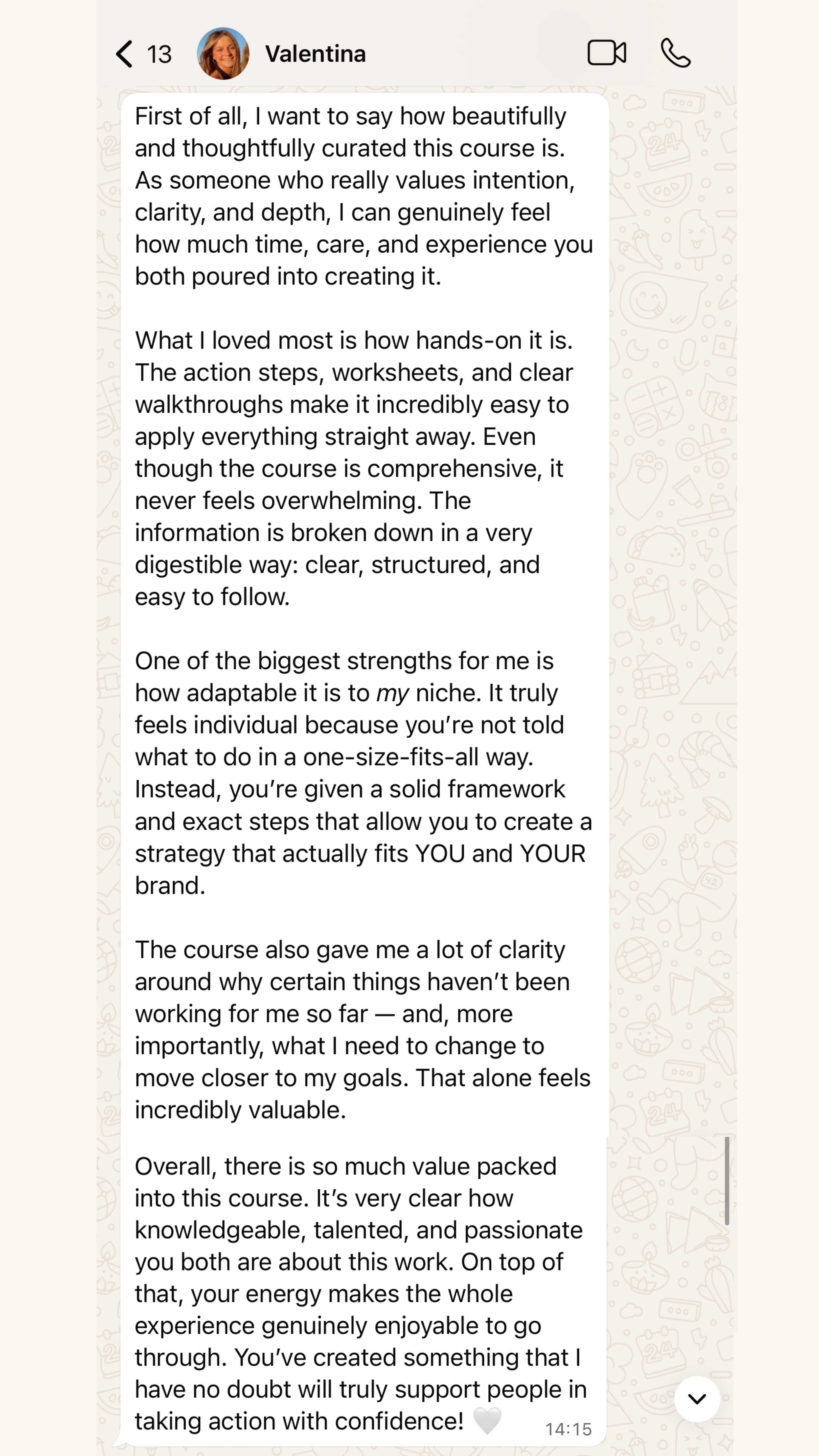 Valentina, Entrepreneur